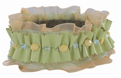 Green elastic collar with Yellow Jade