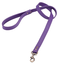 Purple leather dog leash