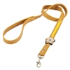 Yellow leather dog leash with Sunflower and Hematite gem stone
