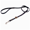 Brown leather dog leashes with circle and Gold Sand Stone