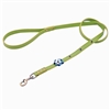 Green leather dog leashes with flower and Sodalite gem stone