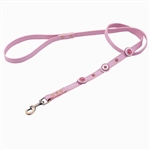 Pink leather dog leashes with 3 circles and Pink Cat Eye