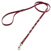 Red leather dog leash with faceted crystal rhinestone