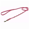 Dark pink leather dog leash with faceted pink Cat Eye