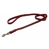 Red leather dog leash with faceted Onyx gem stone