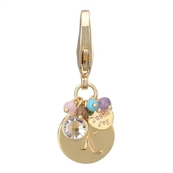 Gold Initial Charm Letter K